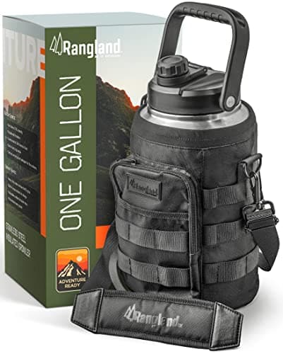 Stainless Steel Insulated 1 Gallon Water Bottle with Sleeve & Tactical Bag