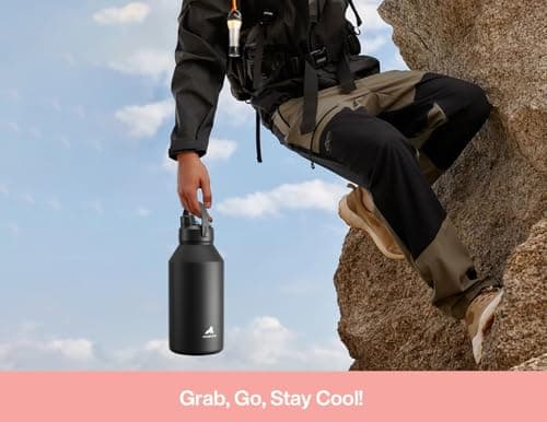 Cotton Candy 64 oz Insulated Stainless Steel Water Bottle, Cold 24H, Leak-Proof, Straws Included