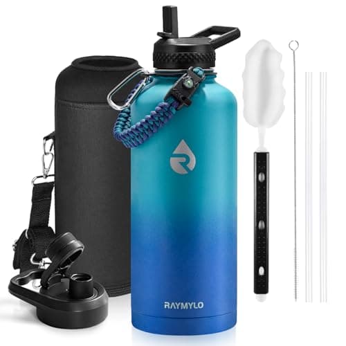 Triple Wall Insulated 64 oz Water Bottle (Cold 48 Hrs) — Cyan Blue