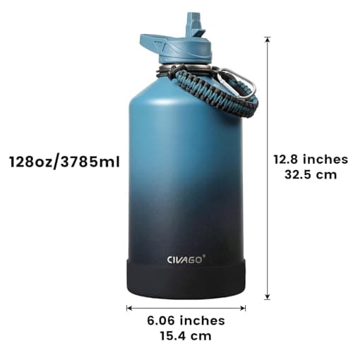 CIVAGO 128 oz Insulated Water Bottle, Black