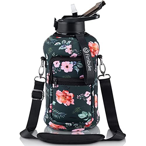 Fimibuke Half Gallon Leakproof Water Bottle with Handle & Straw