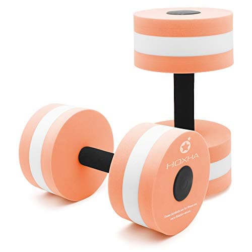2 Pack Water Aerobics Dumbbells - Pool Fitness Resistance Equipment for Weight Loss — Orange