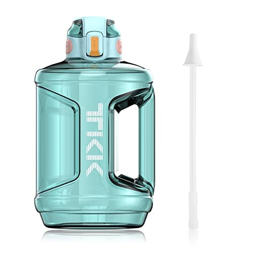 TKK 64oz BPA Free Water Bottle with Straw & Handle for Daily & Gym Use — Blue