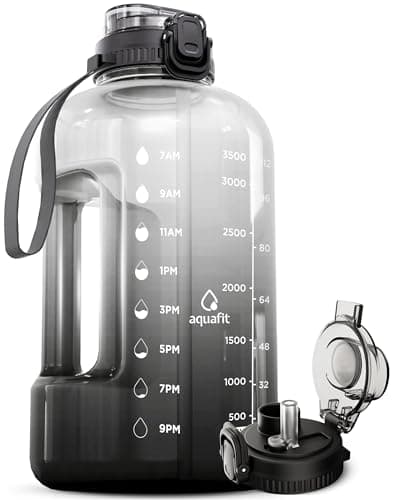 AQUAFIT 128 oz Time Marker Water Bottle for Gym, BPA Free, Ombre, 128oz 2in1 Lid  
AQUAFIT 128 oz Water Bottle with Handle for Gym Routines, BPA Free, Ombre, 128oz 2in1 Lid  
AQUAFIT 128 oz Gym Water Bottle, Time Marker, BPA Free, Ombre Design, 128oz
