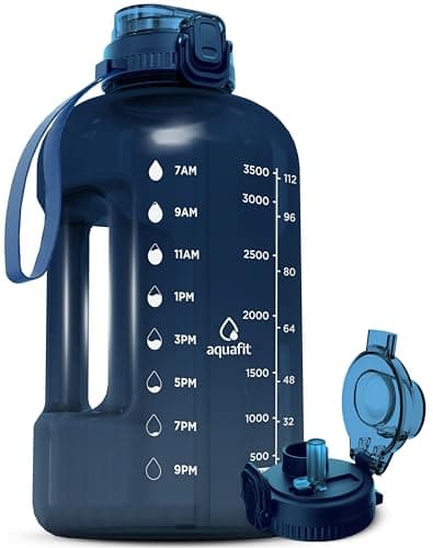 AQUAFIT 128 oz Time Marker Water Bottle for Gym, BPA Free, Ombre, 128oz 2in1 Lid  
AQUAFIT 128 oz Water Bottle with Handle for Gym Routines, BPA Free, Ombre, 128oz 2in1 Lid  
AQUAFIT 128 oz Gym Water Bottle, Time Marker, BPA Free, Ombre Design, 128oz