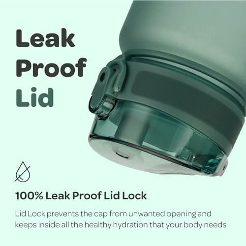 Hydracy Large BPA-Free Water Bottle with Time Marker & Fruit Infuser - Leak Proof & No Sweat Sleeve, Perfect for Fitness and Outdoors