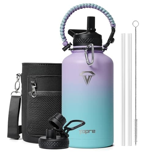 Indigo Black Insulated 1 Gallon Water Bottle, BPA-Free & Leakproof — Purple Green