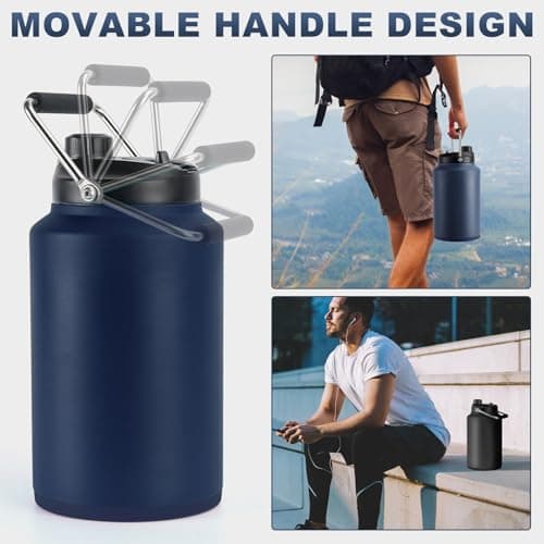 Tronco 1 Gallon Stainless Steel Water Jug, Cold 48 Hrs, BPA Free