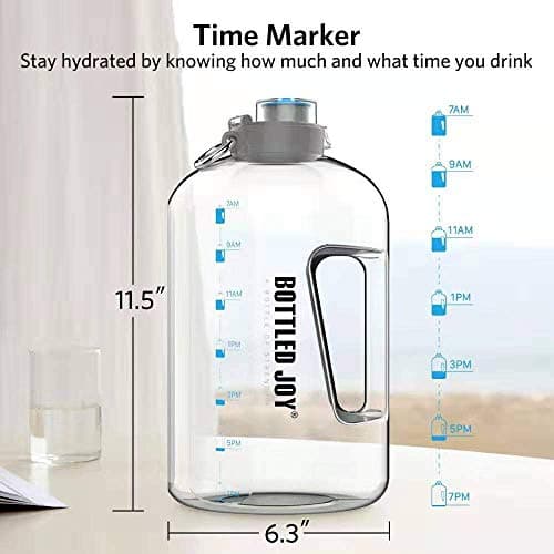 Student 1 Gallon Reusable Water Bottle, Leak-proof, BPA Free, Motivational Time Marker, Fitness & More