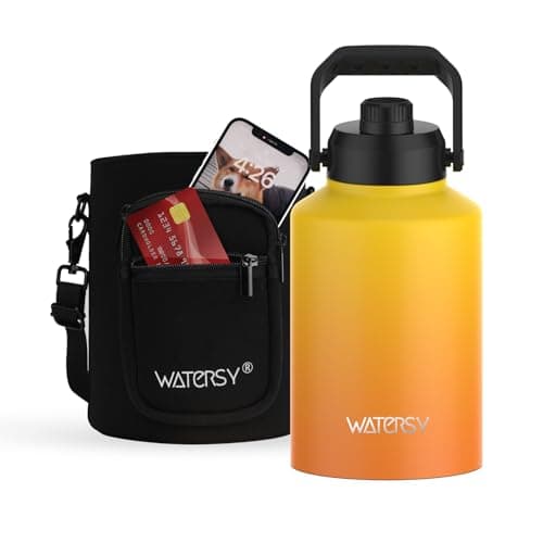 1 Gallon Insulated Water Bottle for Gym and Hiking, BPA Free & Leak Proof, 128oz Stainless Steel Jug — Gradual Yellow