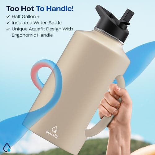 AQUAFIT 64 Ounce Insulated Stainless Steel Water Bottle (Coastal Sand)