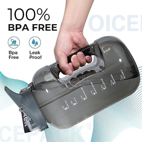 128 oz BPA Free Motivational Water Bottle with Times to Drink
