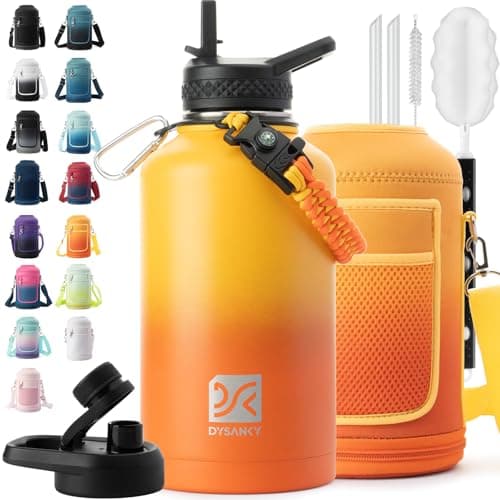 Thick Stainless Steel Insulated Water Bottle, BPA-Free, 64 oz | Gym & Hiking — Gradient Orange