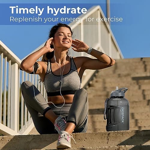 128 oz BPA Free Motivational Water Bottle with Times to Drink