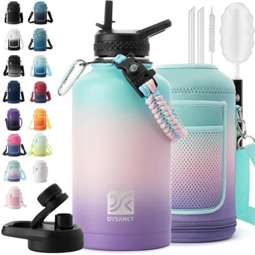 Thick Stainless Steel Insulated Water Bottle, BPA-Free, 64 oz | Gym & Hiking — Hydrangea