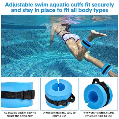 Aquatic Exercise Set with Ankle Swimming Weights, Dumbbells, and Swim Belt