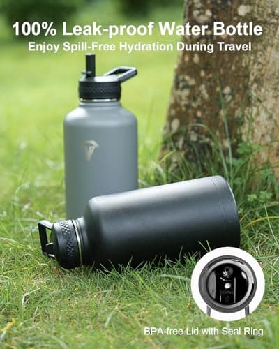 64 oz Insulated Stainless Steel Water Bottle, Black