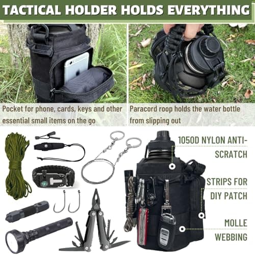 Half Gallon Insulated Water Bottle with Sleeve for Men's Sports Hiking