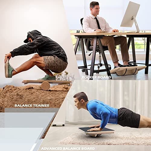 Multi-Optional Wooden Balance Board for Desk and Core Training