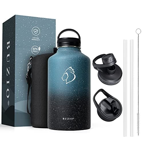Buzio 64 oz Insulated Water Bottle, Cold Proof 48 Hrs, Stainless Steel, Indigo Crush — Starry Indigo