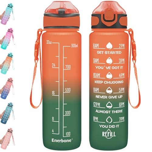 Enerbone 32 oz Motivational Drinking Water Bottle with Straw & Timer, Fitness Gym Outdoor — Dawn Fields