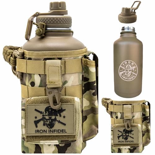 Iron Infidel Battle Bottle - 64 oz Insulated Stainless Steel Water Bottle (OCP Camo)