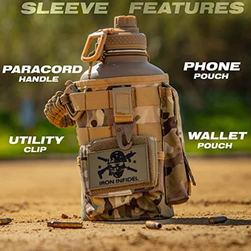 Iron Infidel Battle Bottle - 64 oz Insulated Stainless Steel Water Bottle (OCP Camo)