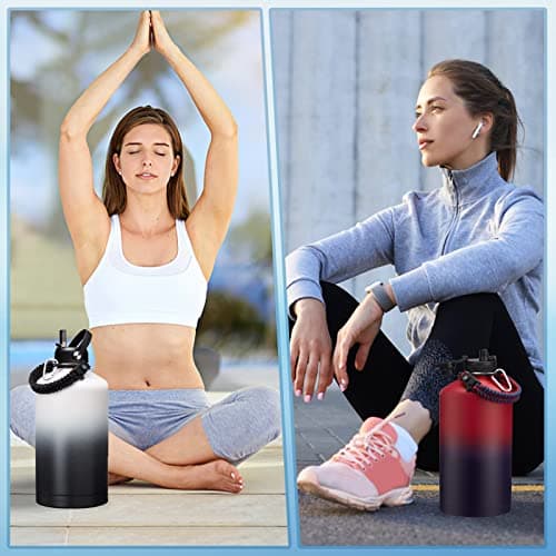128 oz Insulated Water Bottle with Straw Lid - Perfect for Camping, Sports, and Gym