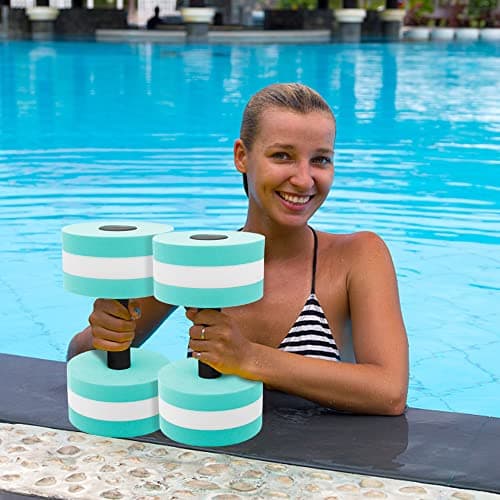 2 Pack Water Aerobics Dumbbells - Pool Fitness Resistance Equipment for Weight Loss