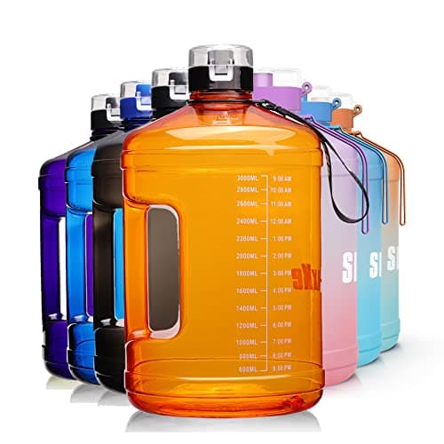 128oz Leakproof BPA Free Motivational Water Bottle with Handle — ORANGE
