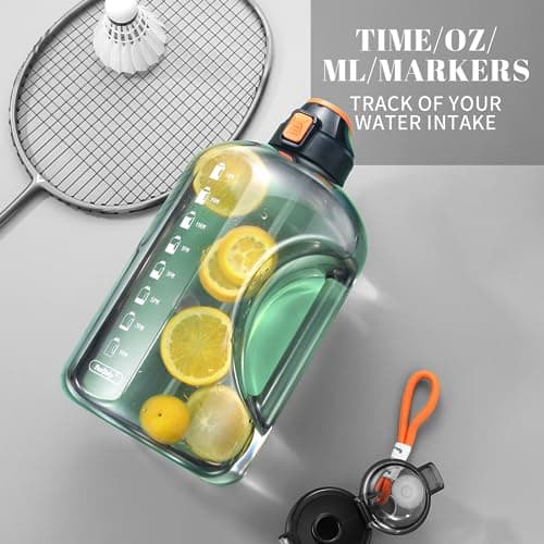 128 oz BPA Free Leak Proof Water Bottle with Straw for Fitness Gym Camping