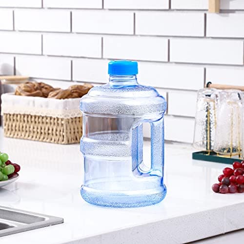 Bokon 2-Piece Gallon Water Jugs, Reusable Plastic Bottle with Handle for Camping and Travel