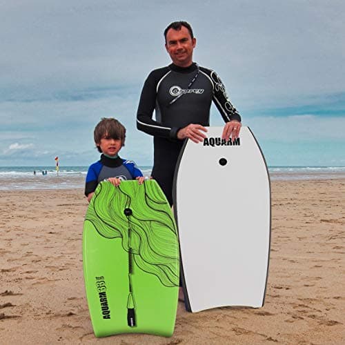 XPE Bodyboard 33/36/41-inch with Wrist Leash & Fin Tethers, Lightweight & Ideal for All Ages