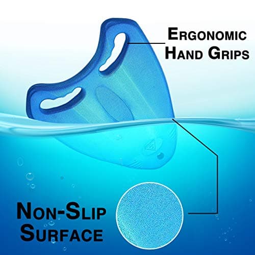 Ergo Kickboard for Kids - Reduces Shoulder Strain, Moves Easily Through Water - Blue