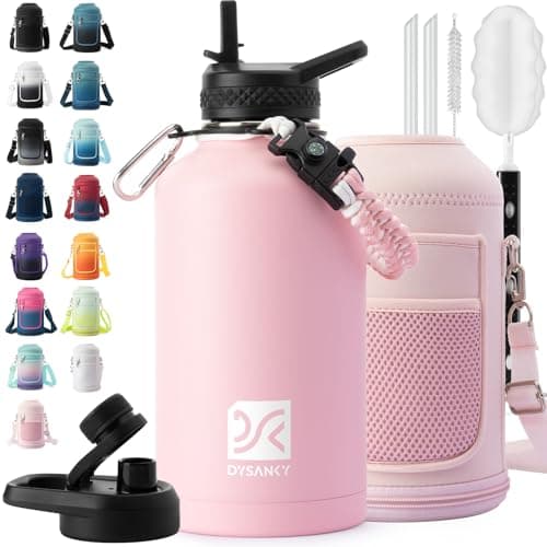 Thick Stainless Steel Insulated Water Bottle, BPA-Free, 64 oz | Gym & Hiking — Pink