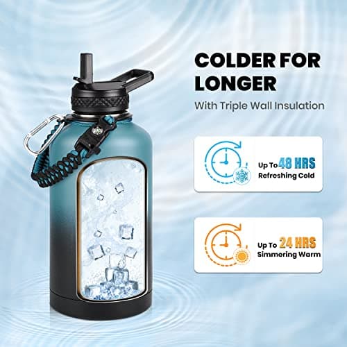 Triple Wall Insulated 64 oz Water Bottle (Cold 48 Hrs)