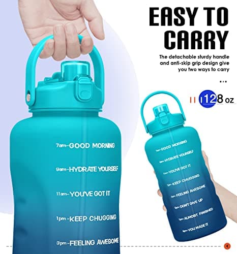 HydroPal 1 Gallon Water Bottle with Straw, BPA Free, Gym Fitness Camp