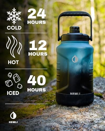 Red Black Insulated Stainless Steel 128 oz Water Bottle & Growler with Case