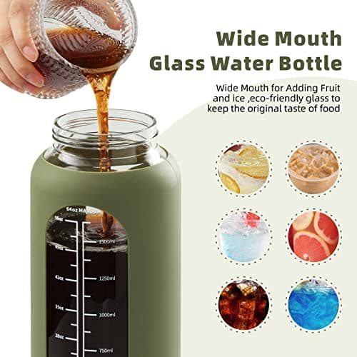 Sierozur 2.2 Liter Wide Mouth Water Bottle with Straw and Lid
