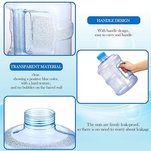 Bokon 2-Piece Gallon Water Jugs, Reusable Plastic Bottle with Handle for Camping and Travel