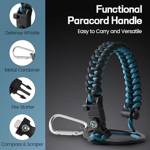 128 oz Insulated Stainless Steel Water Bottle, Keep Cold 48H, Leak-Proof Lid & Paracord Handle