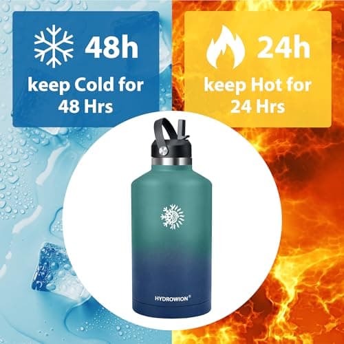 Cobalt 128 oz Insulated Stainless Steel Water Bottle with Carrying Pouch