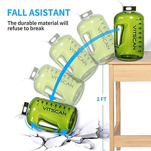Motivational Green 1 Gallon Time Marker Water Bottle, 128 Oz Sports Jug