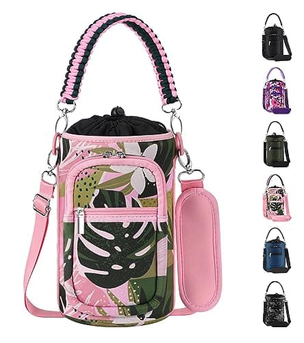 32/40/64/128 oz Neoprene Insulated Water Bottle Bag with Strap & Paracord Handle
