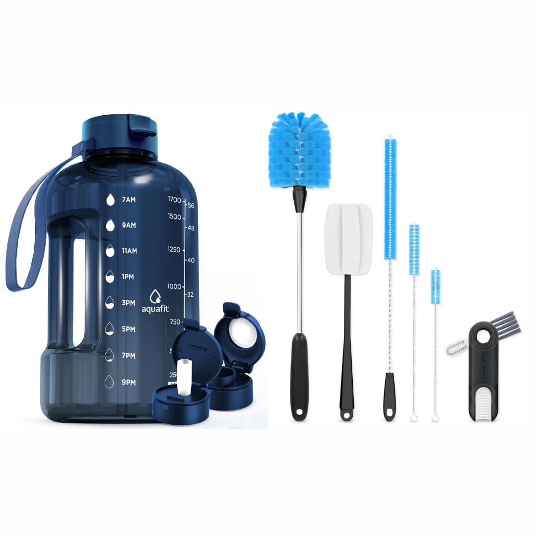 AQUAFIT Half Gallon Water Bottle & 6PC Brush Kit