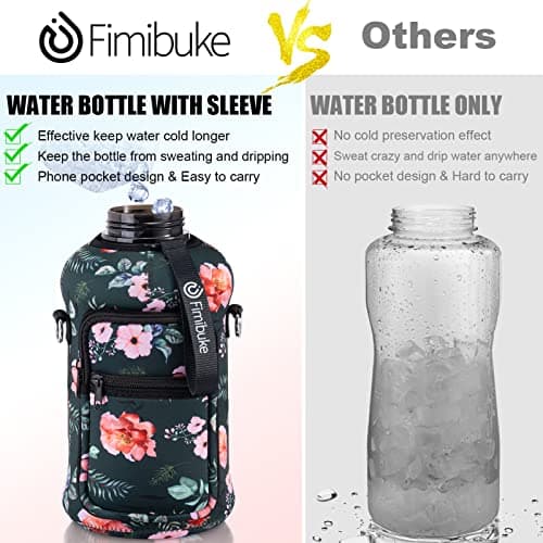 Fimibuke Half Gallon Leakproof Water Bottle with Handle & Straw
