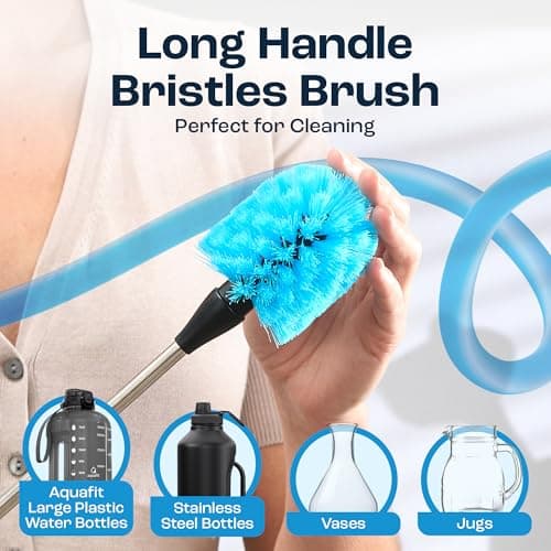 AQUAFIT Half Gallon Water Bottle & 6pc Cleaning Brush Kit