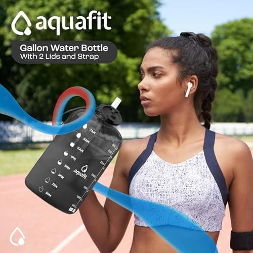 AQUAFIT 2 Pack - 1 Gallon & 64 oz Half Gallon Water Bottles
