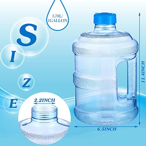 Bokon 2-Piece Gallon Water Jugs, Reusable Plastic Bottle with Handle for Camping and Travel