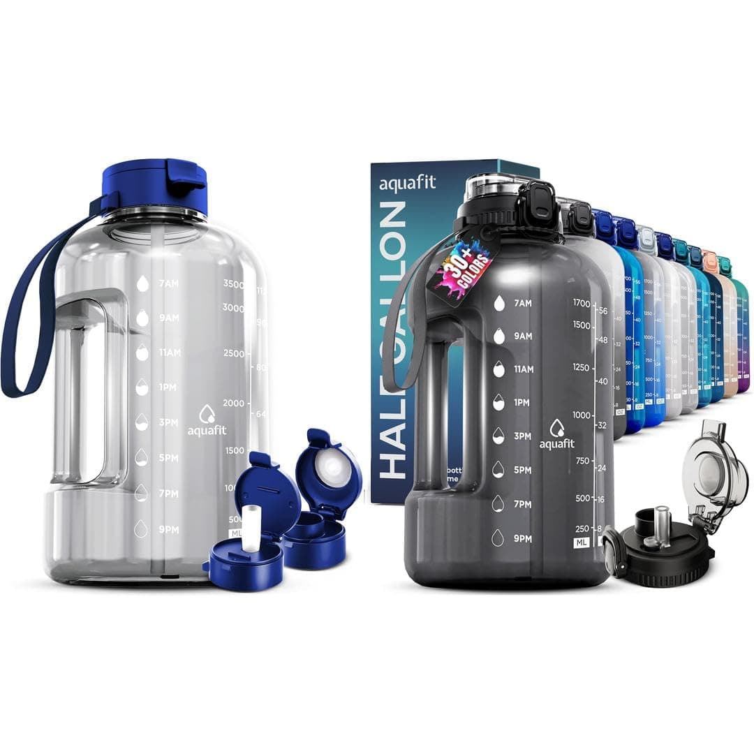 AQUAFIT 2 Pack - 1 Gallon & 64 oz BPA Free Water Bottles